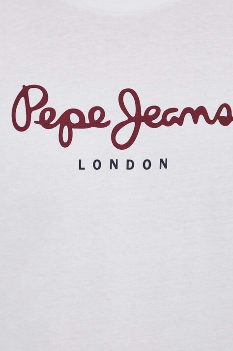 Бавовняний лонгслів Pepe Jeans Eggo Long N — SS22-BUM039, білий — фото 5