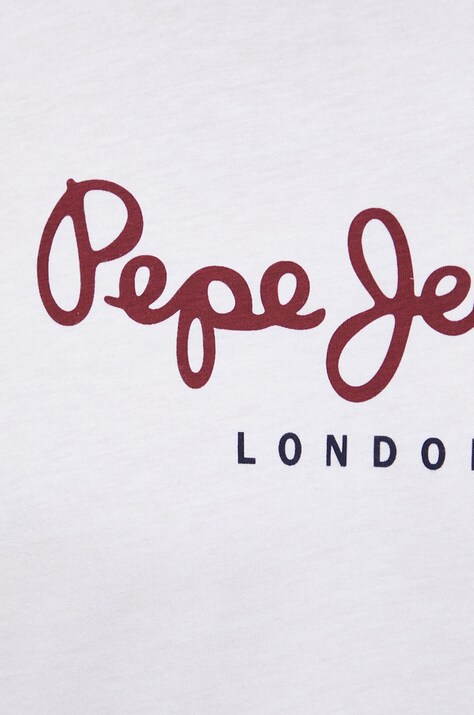 Бавовняний лонгслів Pepe Jeans Eggo Long N — SS22-BUM039, білий — фото 6