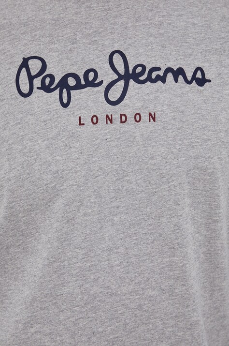 Бавовняний лонгслів Pepe Jeans Eggo — SS22-BUM03B, сірий — фото 5
