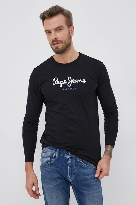 Bavlněné tričko s dlouhým rukávem Pepe Jeans Eggo Long