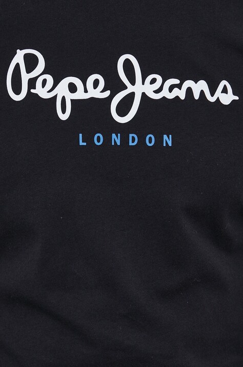Бавовняний лонгслів Pepe Jeans Eggo Long N — SS22-BUM03C, чорний — фото 5
