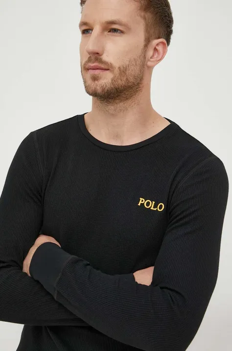 Лонгслив Polo Ralph Lauren мужской цвет чёрный однотонный
