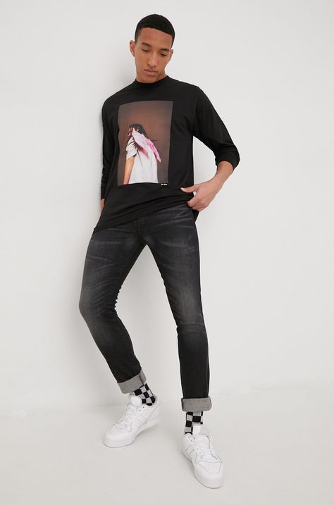 Bavlněné tričko s dlouhým rukávem Vans X Sara Lorusso