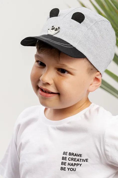 Детская кепка Jamiks цвет серый с аппликацией