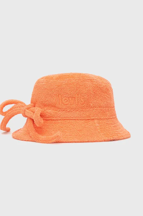 Levi's kapelusz bawełniany kolor pomarańczowy bawełniany