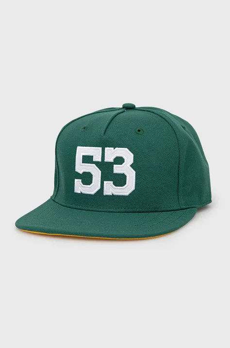 Superdry czapka kolor zielony z aplikacją