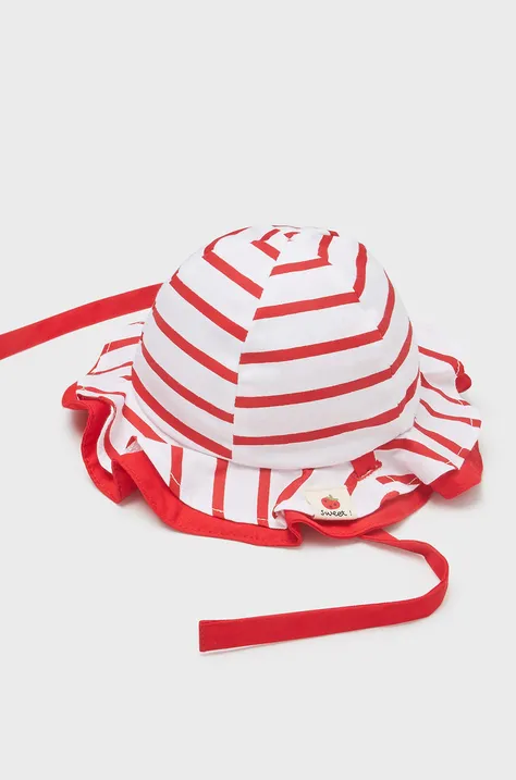 Mayoral Newborn kapelusz dziecięcy kolor czerwony bawełniany