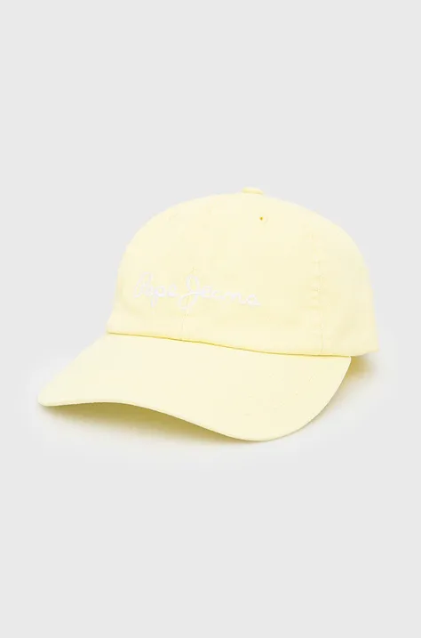 Pepe Jeans czapka dziecięca kolor żółty gładka