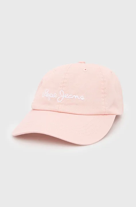 Pepe Jeans czapka dziecięca kolor różowy gładka