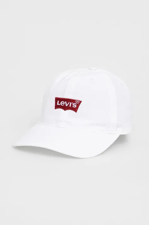 Детская кепка Levi's цвет белый с аппликацией