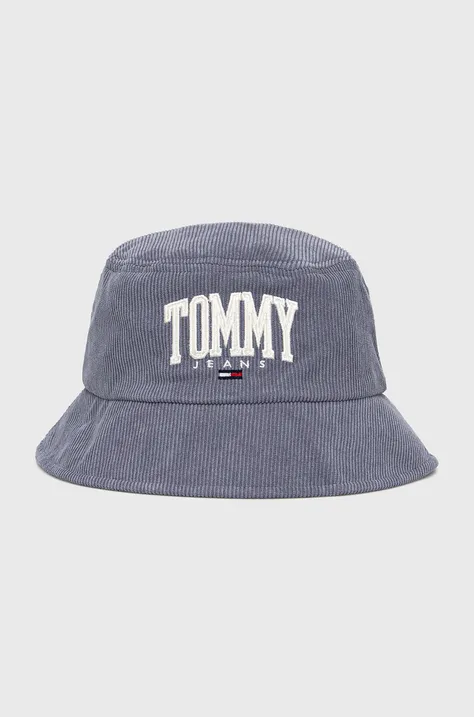 Вельветовий капелюх Tommy Jeans колір фіолетовий