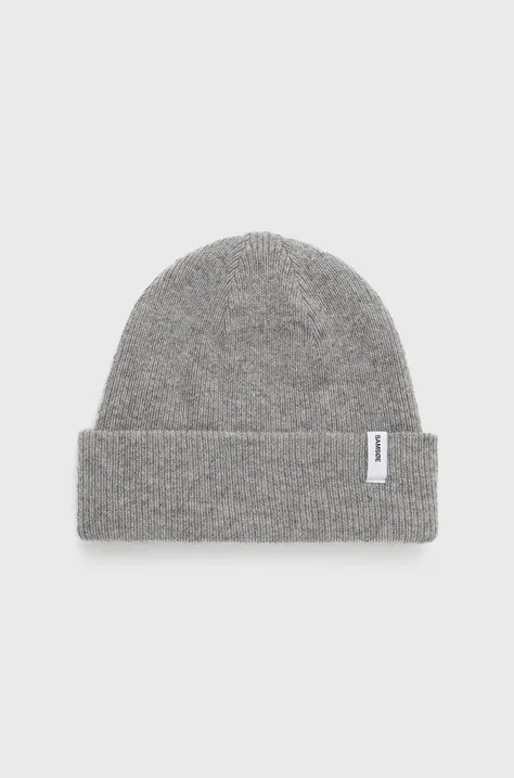 Samsoe Samsoe wool beanie gray color