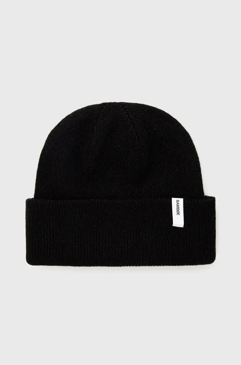 Samsoe Samsoe wool beanie black color