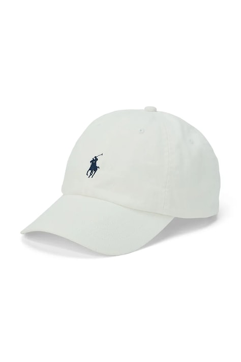 Polo Ralph Lauren Căciulă din bumbac culoarea alb, material neted