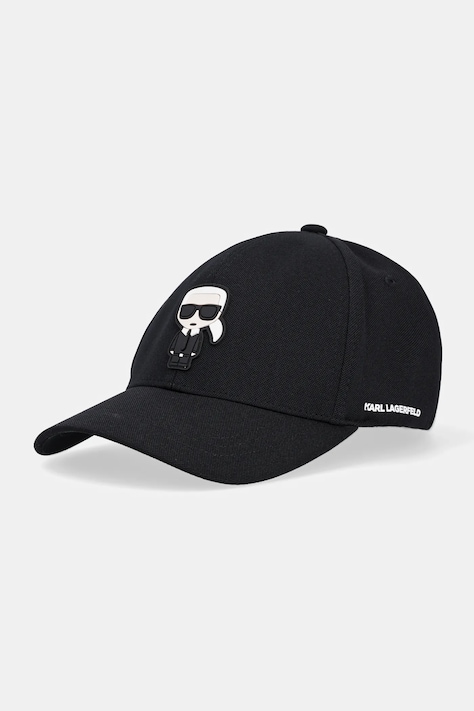 Karl Lagerfeld czapka 500118.805610 kolor czarny z aplikacją