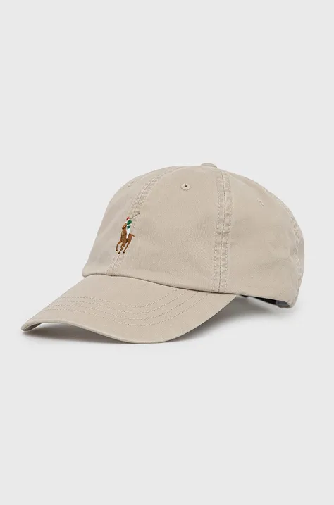 Polo Ralph Lauren czapka 710834737013 kolor beżowy z aplikacją