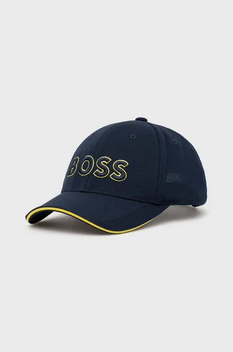 Кепка BOSS Boss Athleisure колір синій з аплікацією
