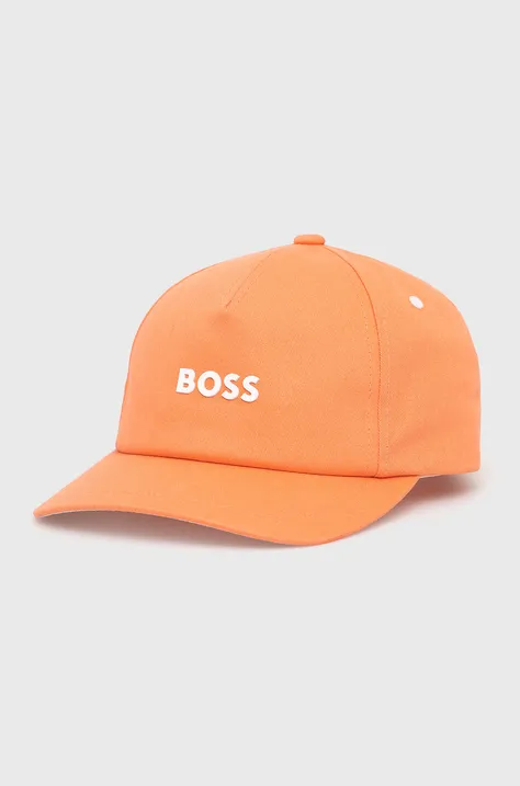 Pamučna kapa BOSS Boss Casual boja: crvena, s aplikacijom