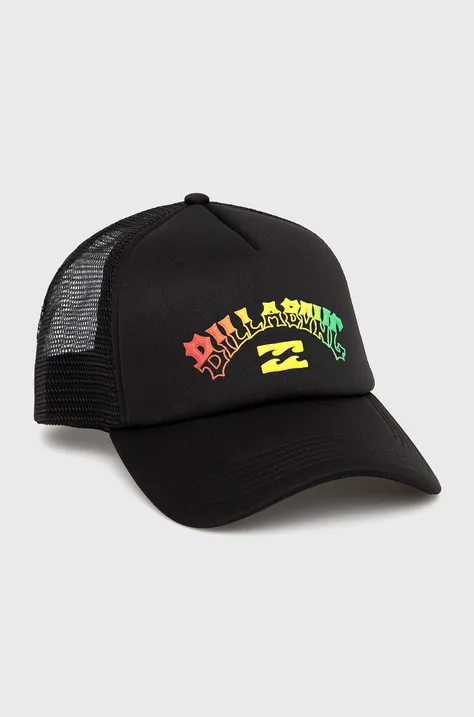 Billabong czapka kolor czarny z aplikacją