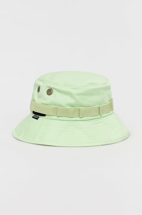 Bavlnený klobúk HUF zelená farba, bavlnený