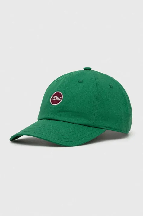 Colmar czapka bawełniana kolor zielony z aplikacją