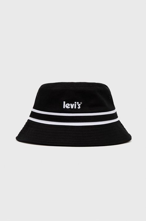 Βαμβακερό καπέλο Levi's χρώμα: μαύρο