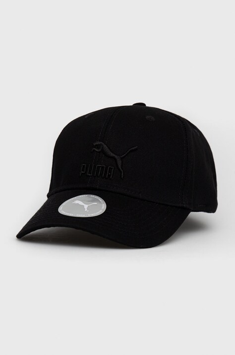 Βαμβακερό καπέλο Puma Archive Logo BB Cap 22554 χρώμα: μαύρο 22554 22554