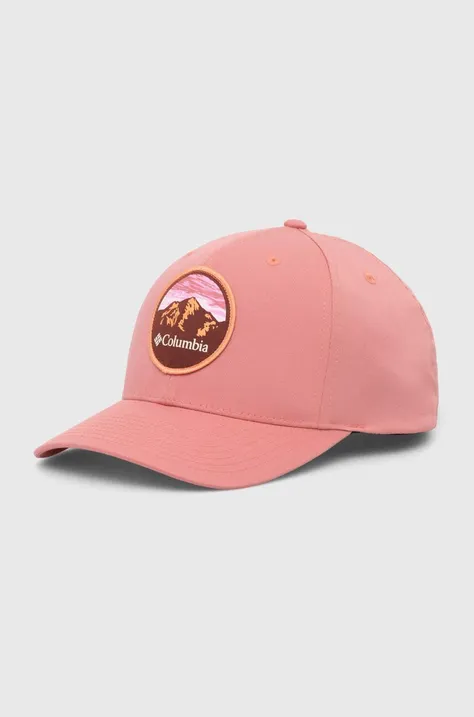 Columbia czapka z daszkiem kolor różowy z aplikacją