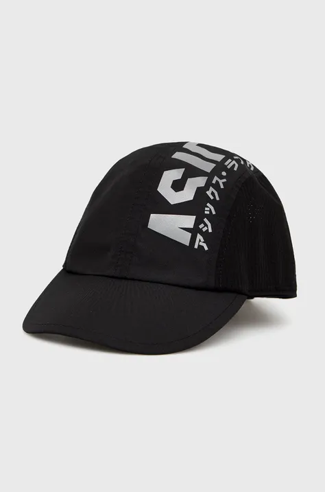 Asics czapka kolor czarny z nadrukiem