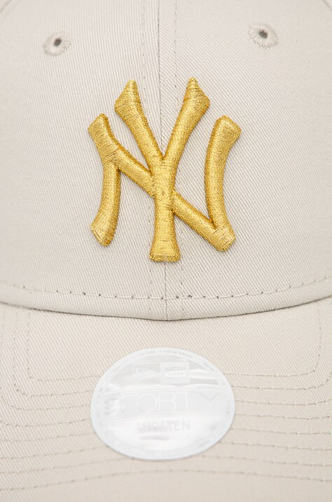 Бавовняна кепка New Era METALLIC LOGO 9FORTY® — SS22-CAU097, бежевий — фото 2