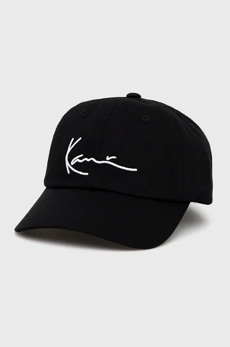 Хлопковая кепка Karl Kani цвет чёрный с аппликацией KKMACCQ12003-black