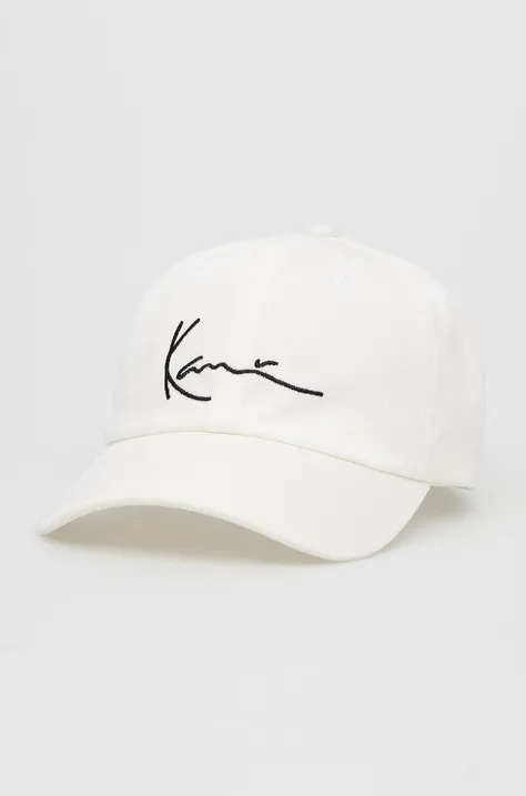 Bavlněná čepice Karl Kani bílá barva, s aplikací, KKMACCQ12121WHT-white