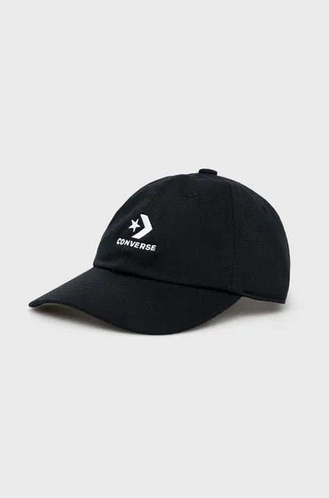 Converse czapka kolor czarny z aplikacją 10022131.A01-ConverseBl
