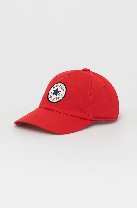 Converse czapka kolor czerwony z aplikacją 10022134.A04-University