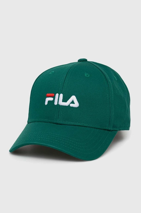 Хлопковая кепка Fila цвет оранжевый с аппликацией