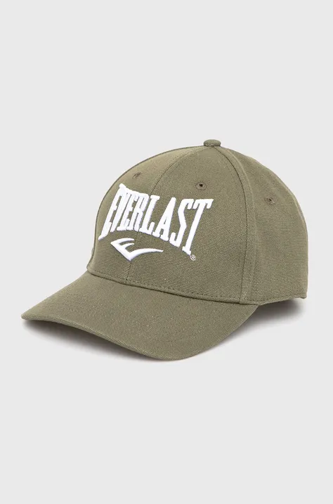 Everlast șapcă din bumbac culoarea verde, cu imprimeu