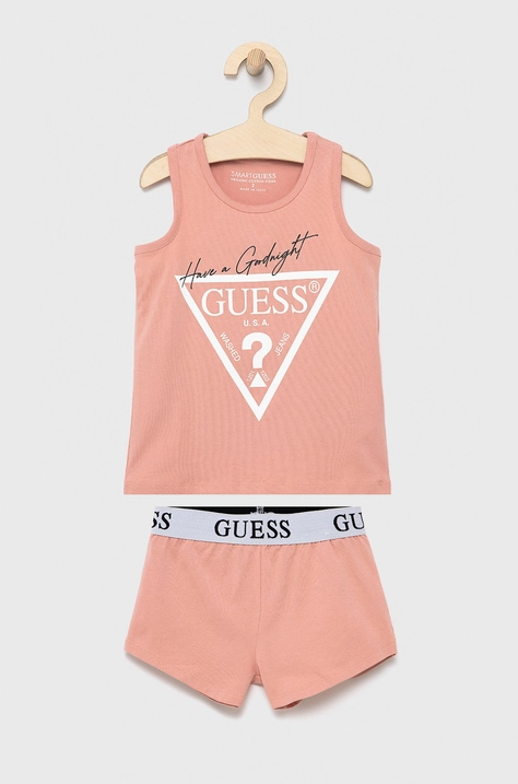 Παιδική πιτζάμα Guess χρώμα: ροζ