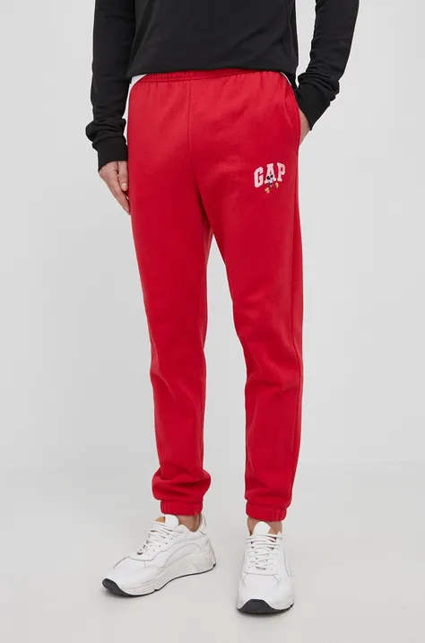 GAP spodnie x Disney męskie kolor czerwony z nadrukiem