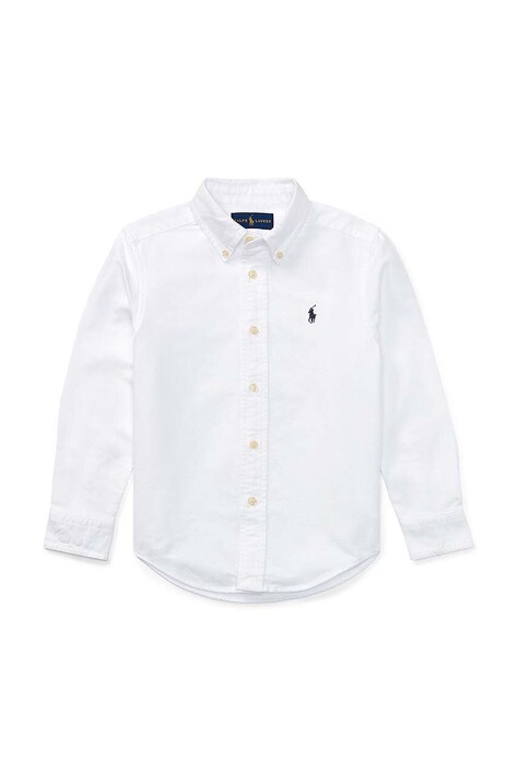 Polo Ralph Lauren camasa de bumbac pentru copii culoarea alb
