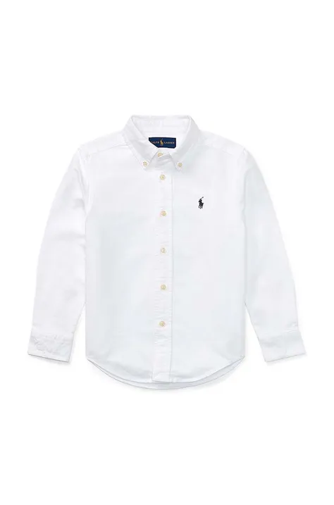 Дитяча бавовняна сорочка Polo Ralph Lauren колір білий