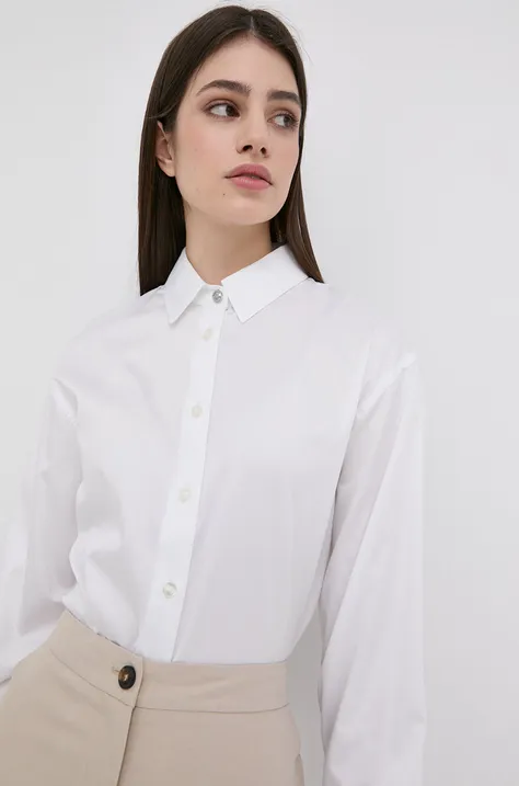 Рубашка Guess женская цвет белый regular классический воротник