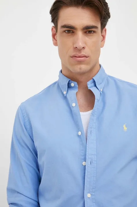 Хлопковая рубашка Polo Ralph Lauren мужская slim воротник button-down