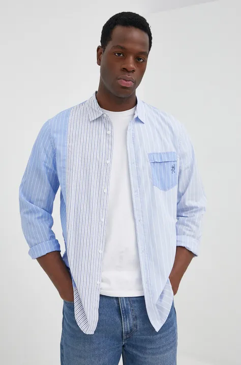 Памучна риза Desigual мъжка със стандартна кройка с класическа яка