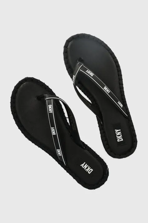 Dkny flip-flop Tabatha fekete, női, lapos talpú