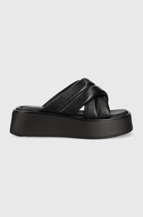 Kožne natikače Vagabond Shoemakers Courtney za žene, boja: crna, s platformom