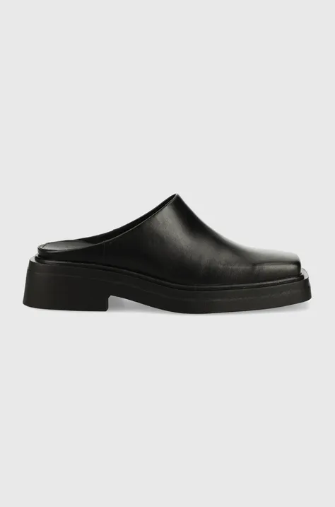 Шкіряні шльопанці Vagabond Shoemakers Eyra жіночі колір чорний каблук блок