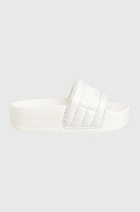 Karl Lagerfeld klapki KONDO MAXI KL80825.F11 damskie kolor biały na platformie