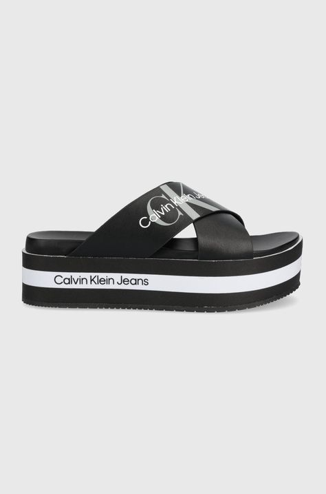 Kožené pantofle Calvin Klein Jeans