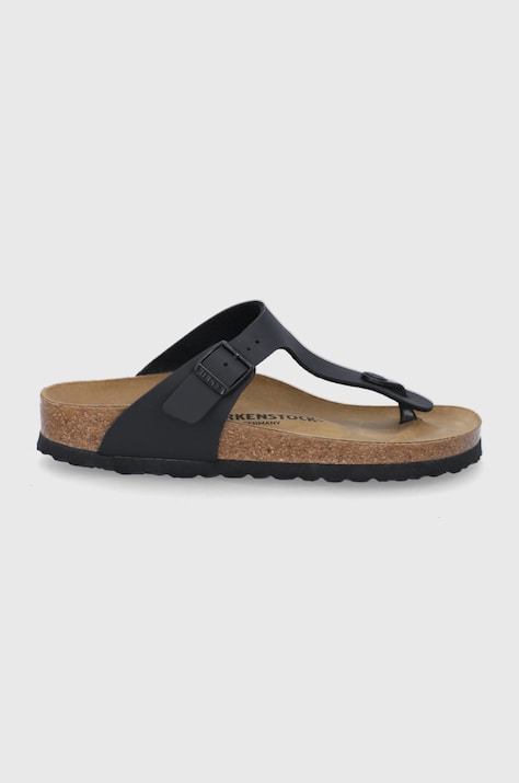 В'єтнамки Birkenstock Gizeh жіночі колір чорний на плоскому ходу 43693