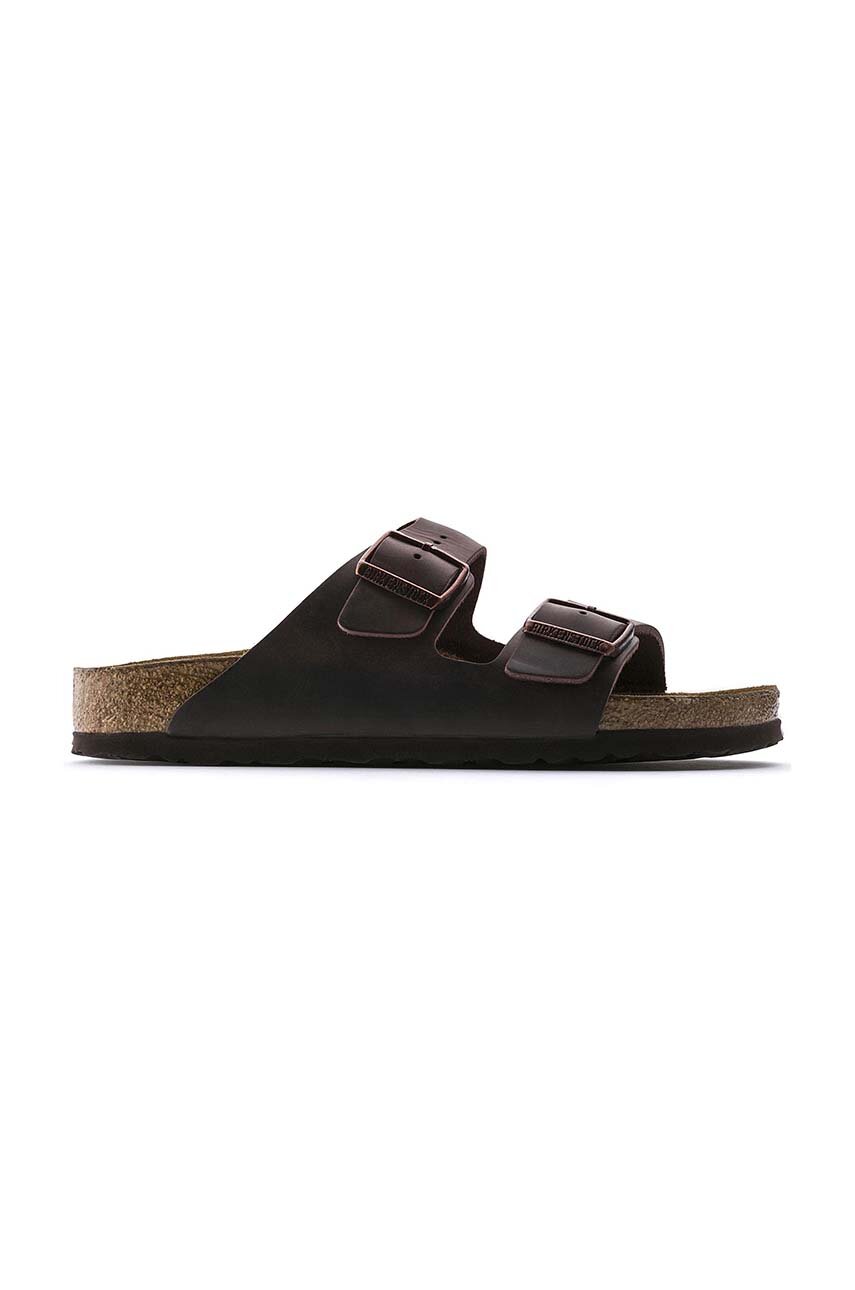 Birkenstock leather sliders Arizona women's brown color